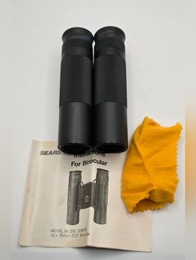 Vintage Sears Binoculars 10x25 mm DCF Model 202.2249100 Leather Case Korean